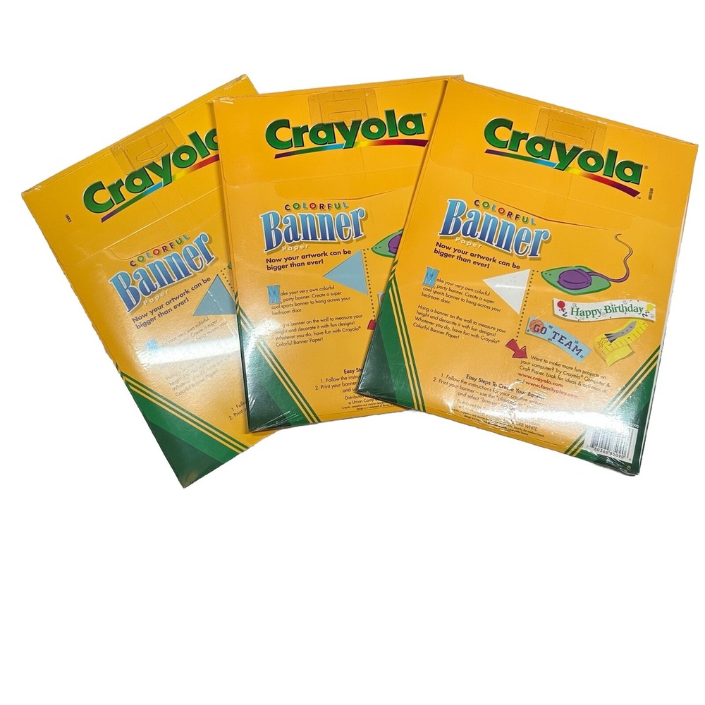 Crayola Colorful Banner Paper LOT OF 3 Colorful Banners New Sealed Classic - Picture 2 of 5